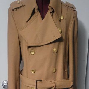 Vintage Wool blend Camel colored Men's Trench Coat - Knee Length size 42